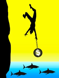 Wer sich auf einen Sofortkredit von einem Kredithai einlässt, rutscht meist noch tiefer in die Schuldenfalle.